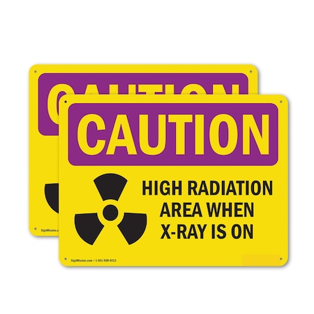 Signmission Radiation & Laser Sign, 12 in H x 18 in W, Plastic, Rectangle OS-2PACK-CR-P-1218-L-10173
